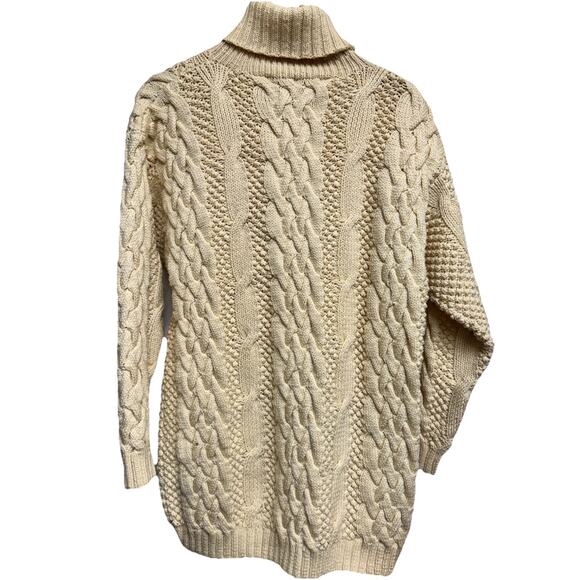 Classiques Entiner 100% Merino Wool Cream cable sweater cottagecore fisherman S - Picture 5 of 8